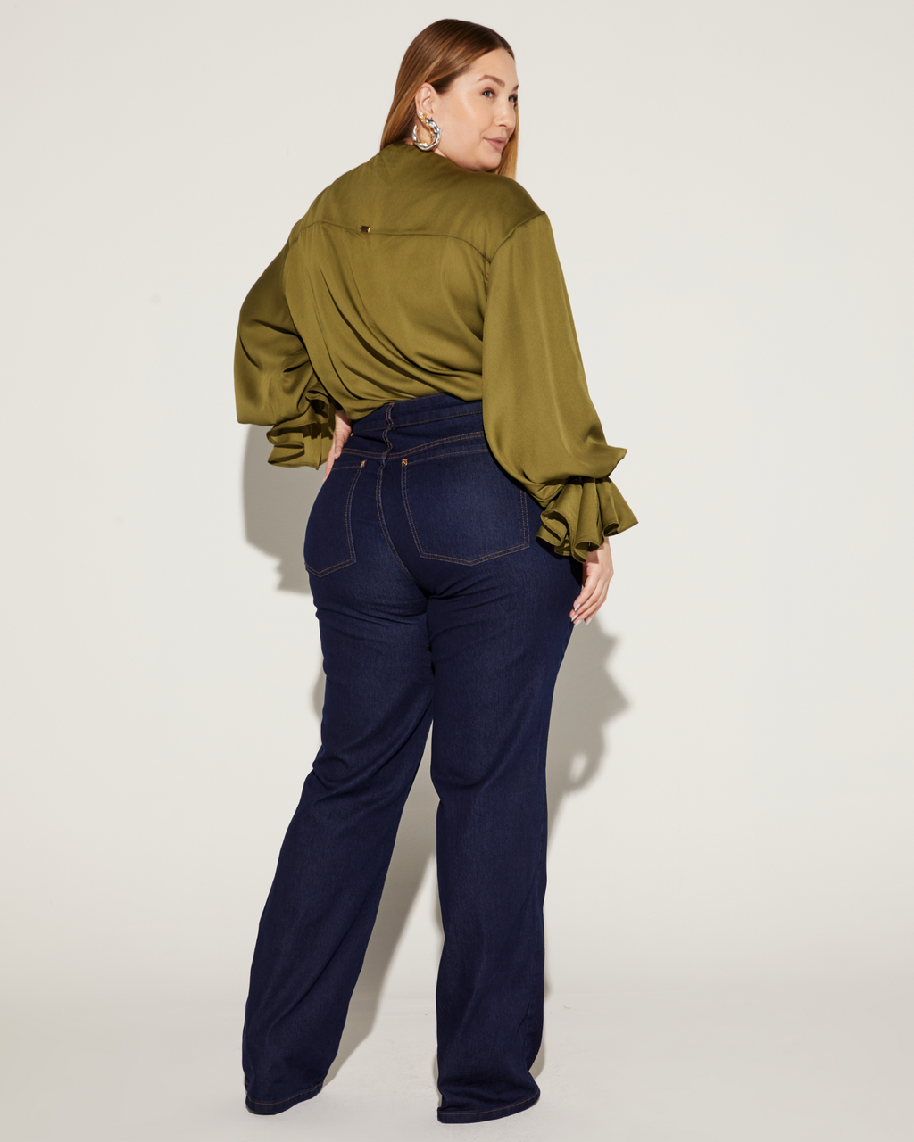 CALÇA WIDE FEMININA CURVES ONÇA PRETA