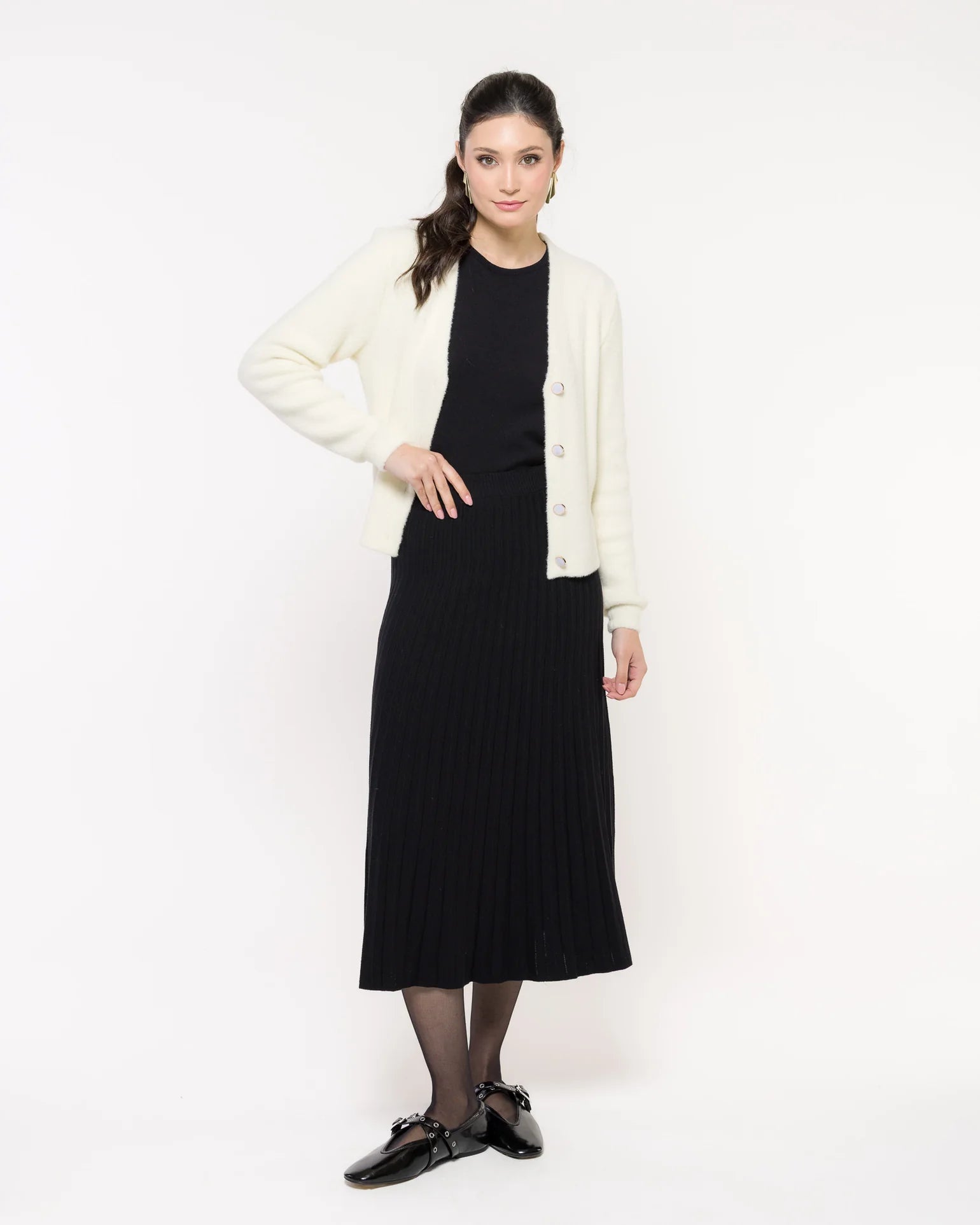 Casaco em Tricot decote V - Rita
