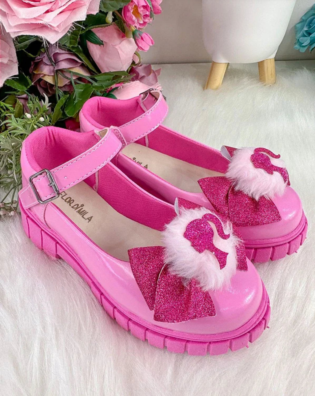 Sapatilha Mocassim Barbie Pom Pom