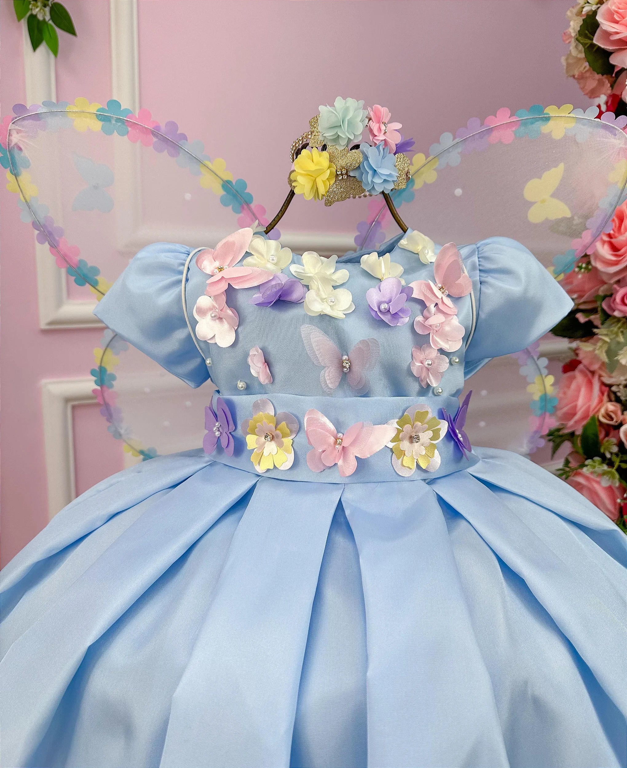 Vestido Jardim Encantado Azul Bebe - DAMINHA