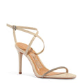 Sandália Napa Soft Brilho Off White Salto Alto Fino