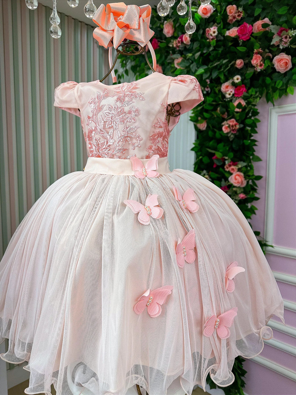 Vestido Juvenil Vila Lelê Salmão Borboletas - DAMINHA