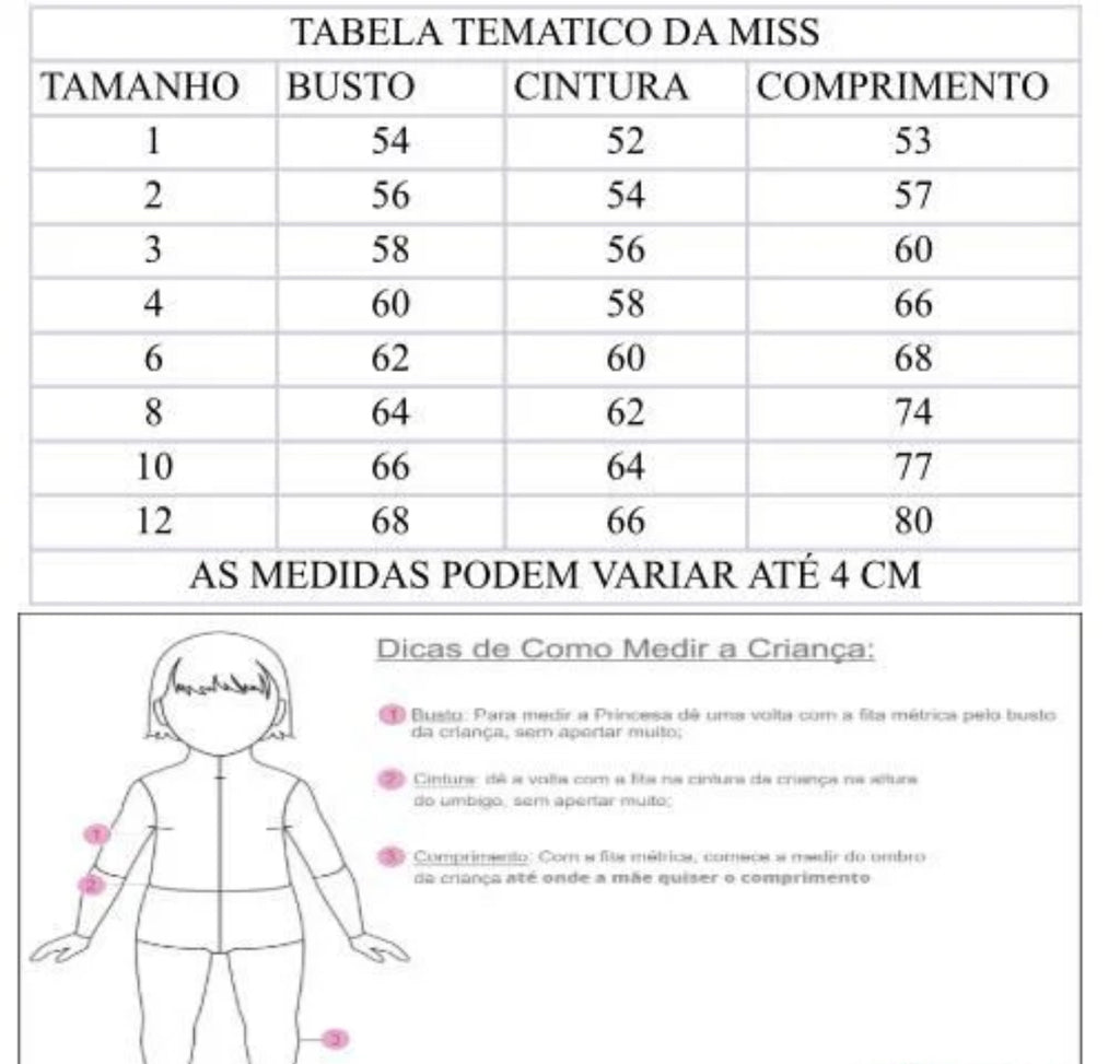 Vestido Tematicos da Miss A Bela e a Fera - Glamim