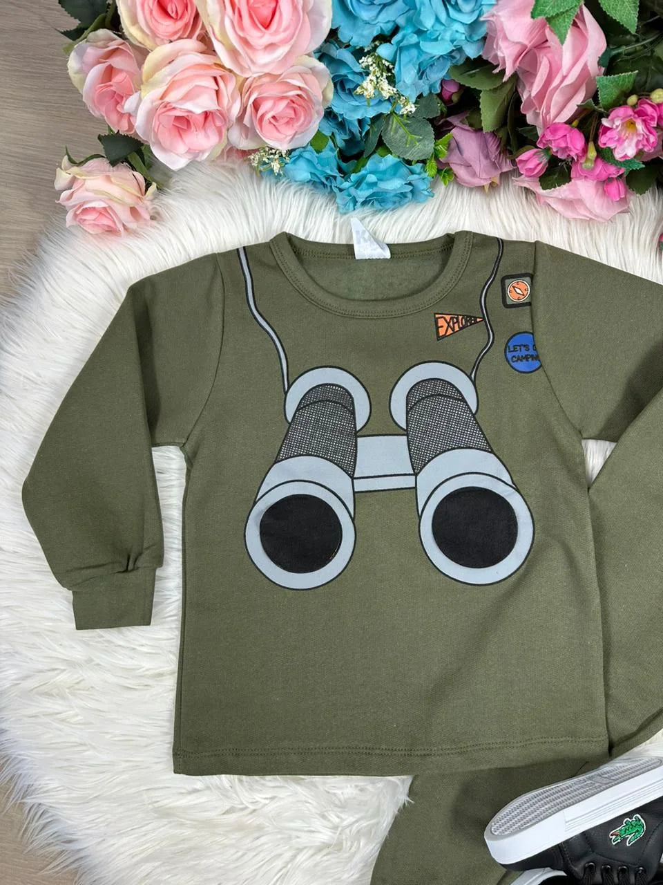 Conjunto Inverno Taita Kids Menino Binoculos Azul