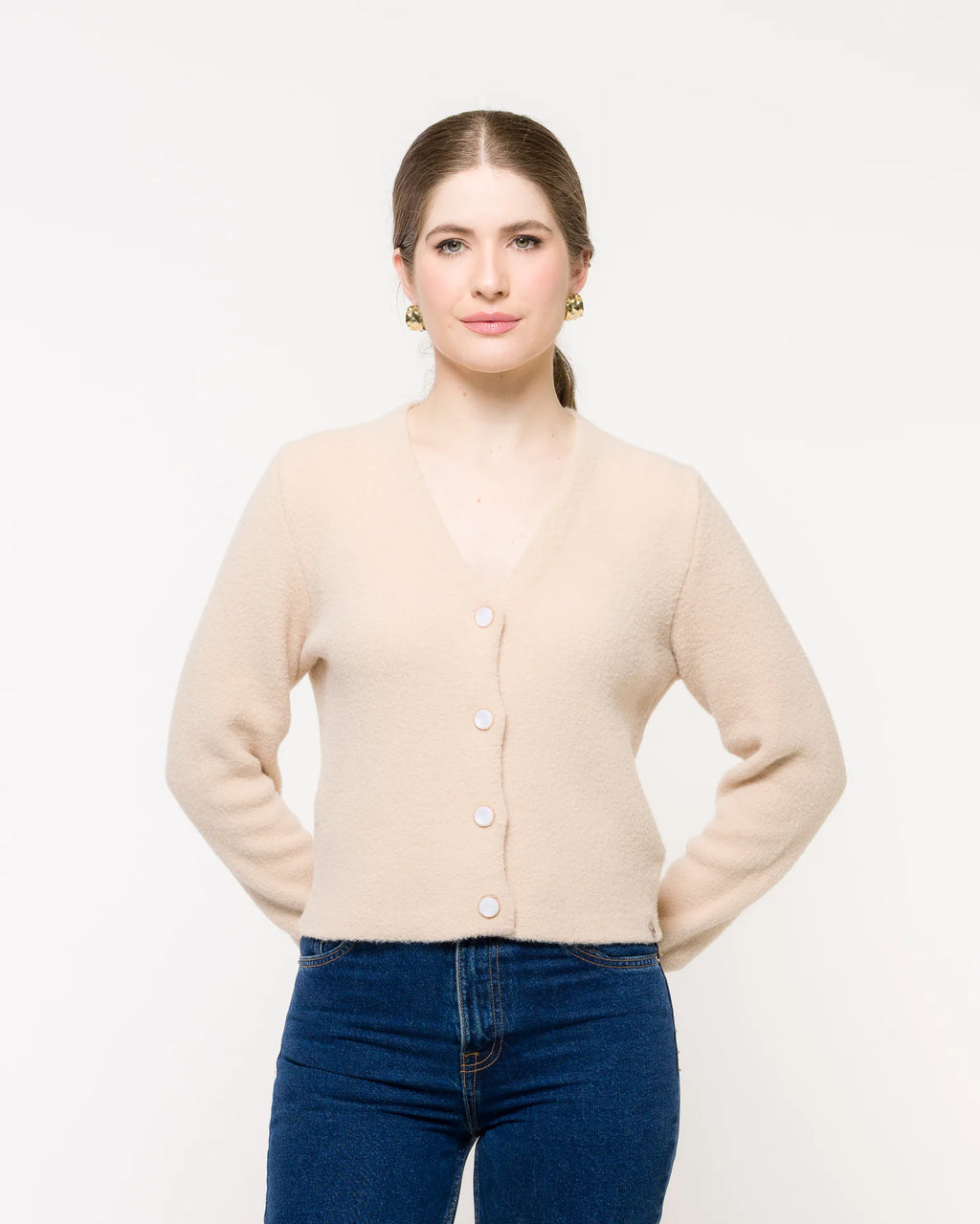 Casaco em Tricot decote V - Rita