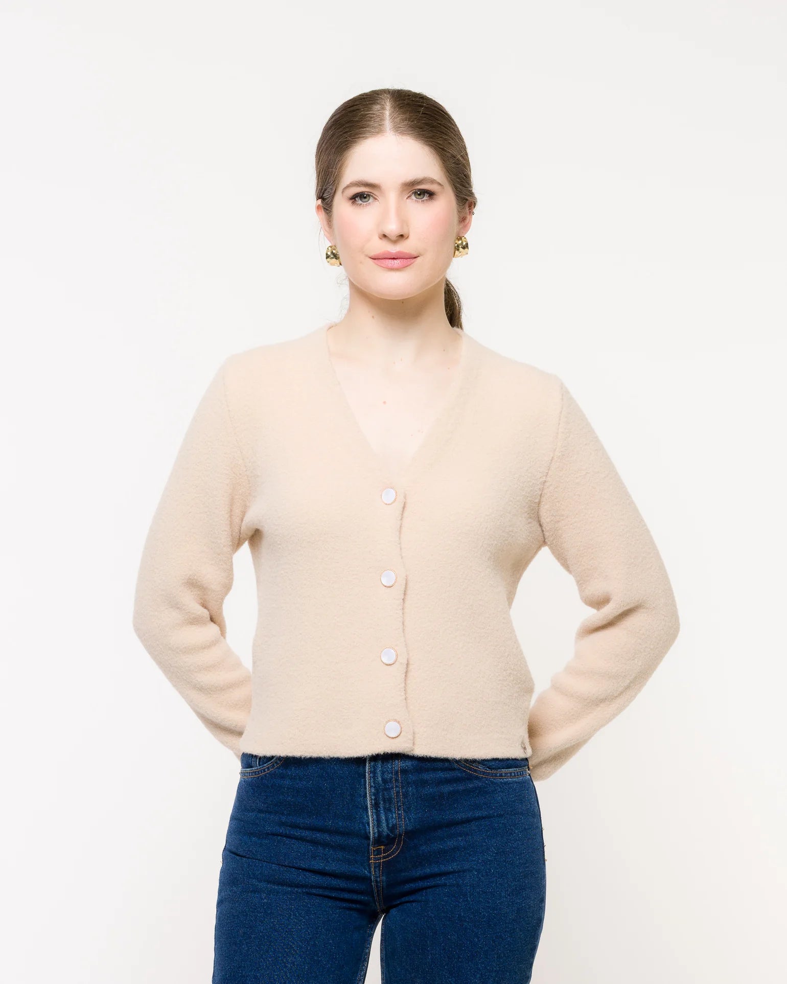 Casaco em Tricot decote V - Rita