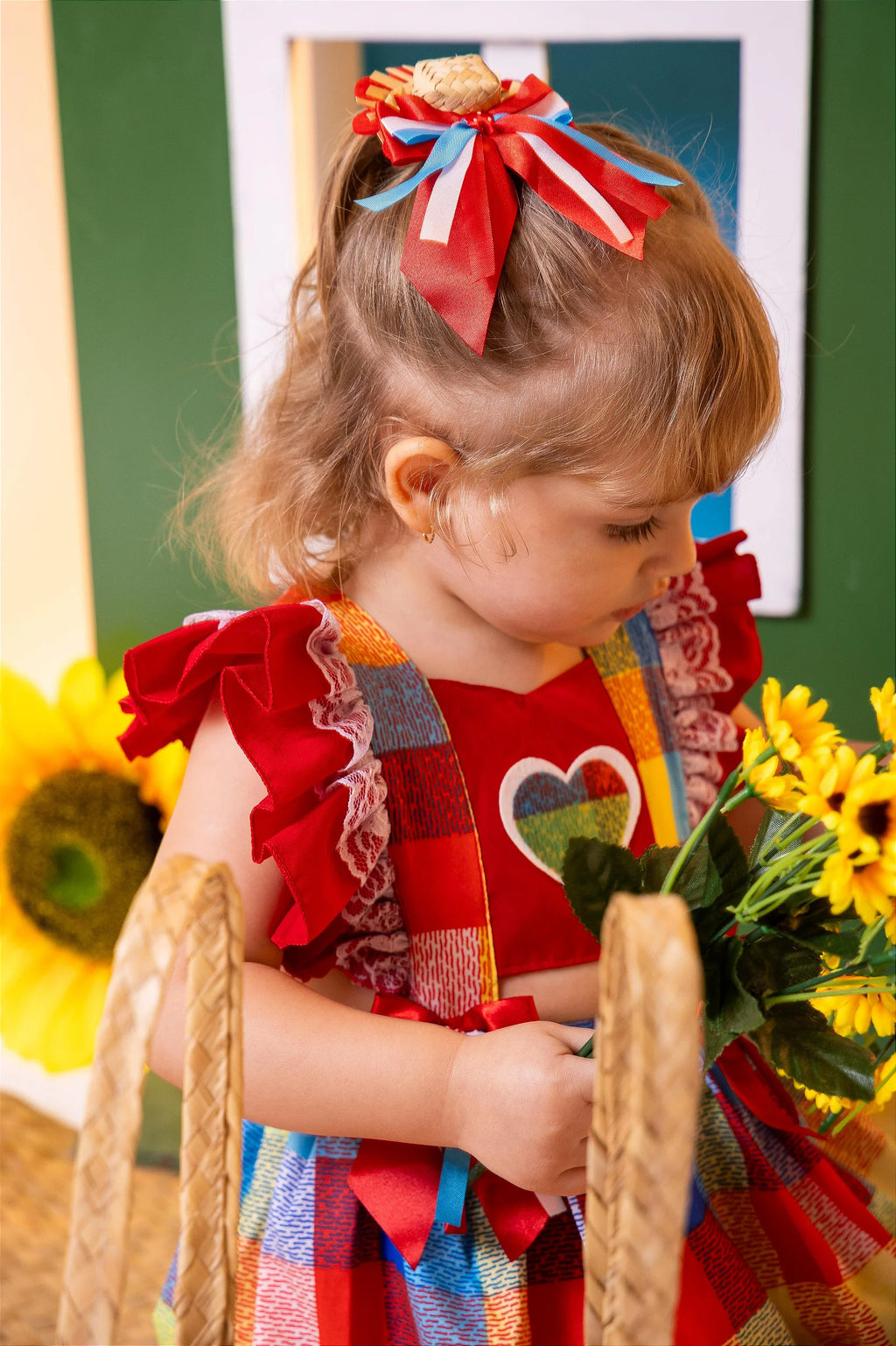 Romper/Vestido Princesa Belli Junino Vermelho