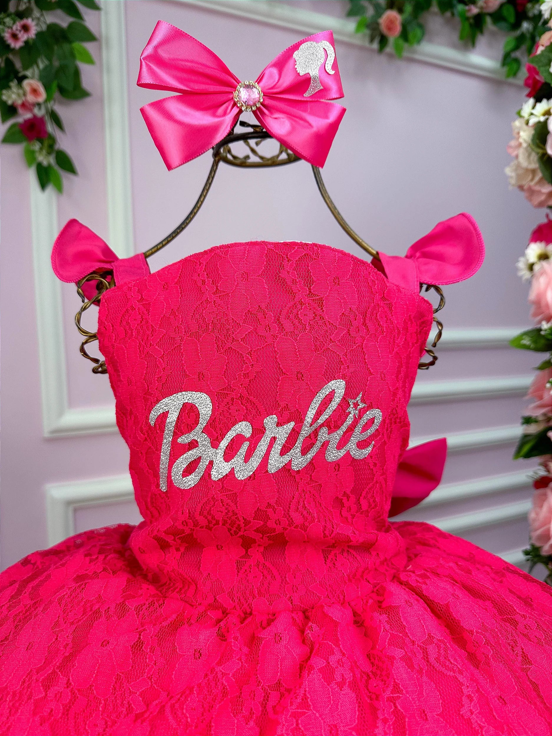 Vestido Princesa Belli Tematico Barbie Luxinho Pink Glamim