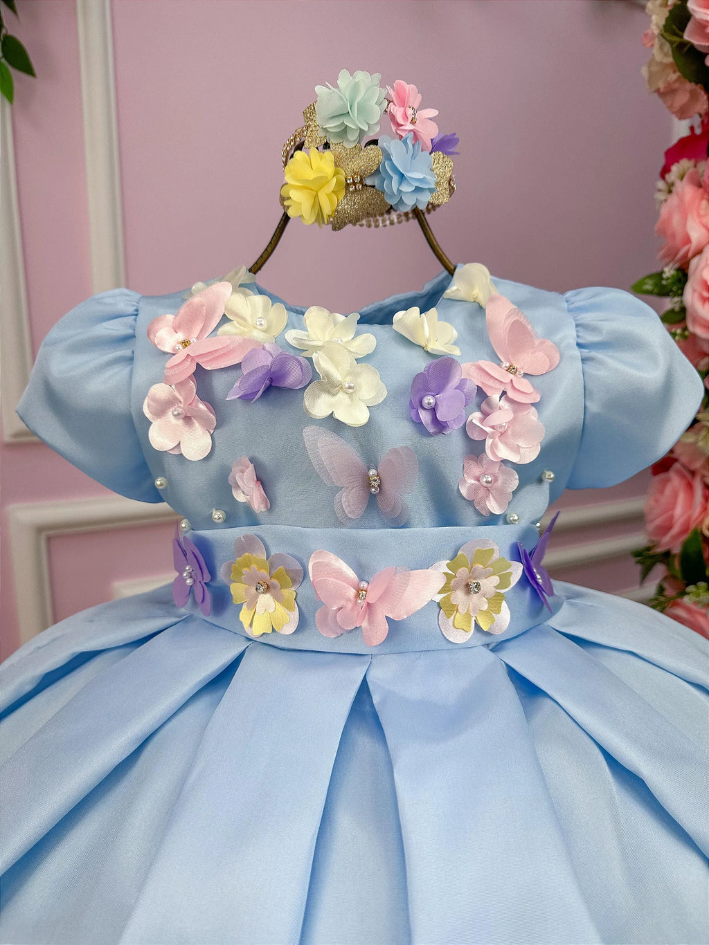 Vestido Jardim Encantado Azul Bebe - DAMINHA
