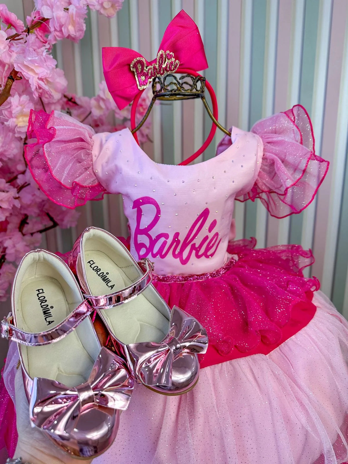 Vestido Infantil Lig Lig Temático Barbie Glamim