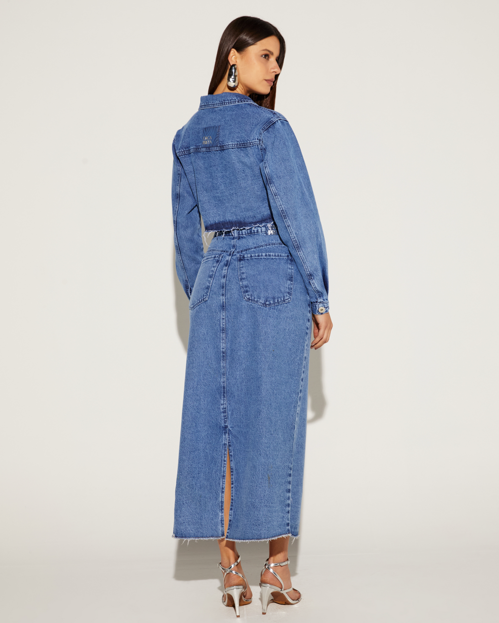 SAIA SUPER MIDI FEMININA JEANS ONÇA PRETA