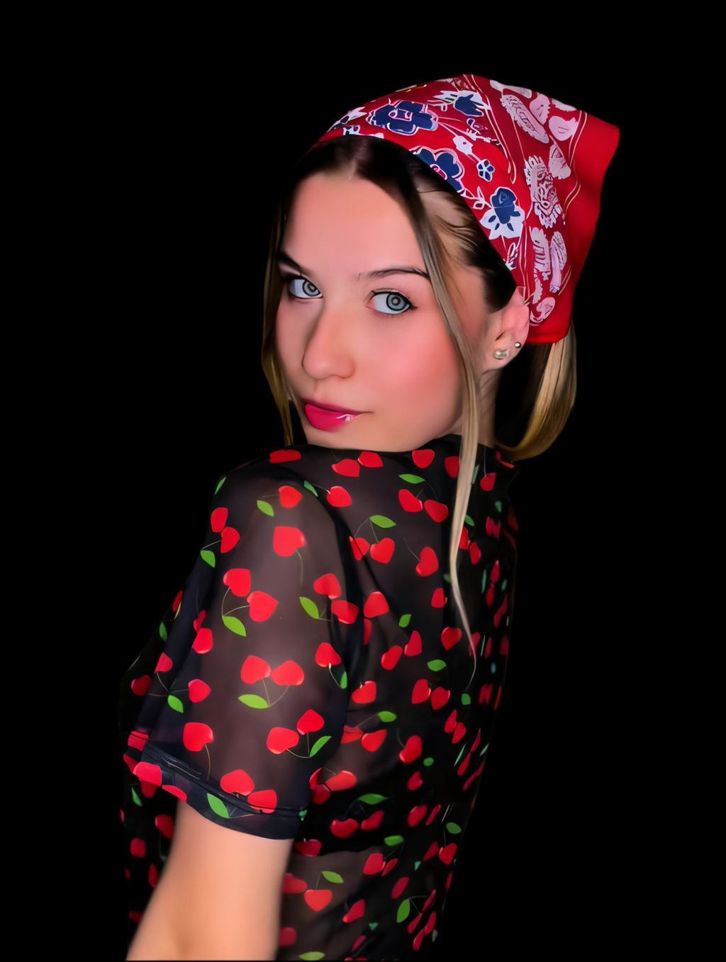 Blusa em Tule com Cerejas