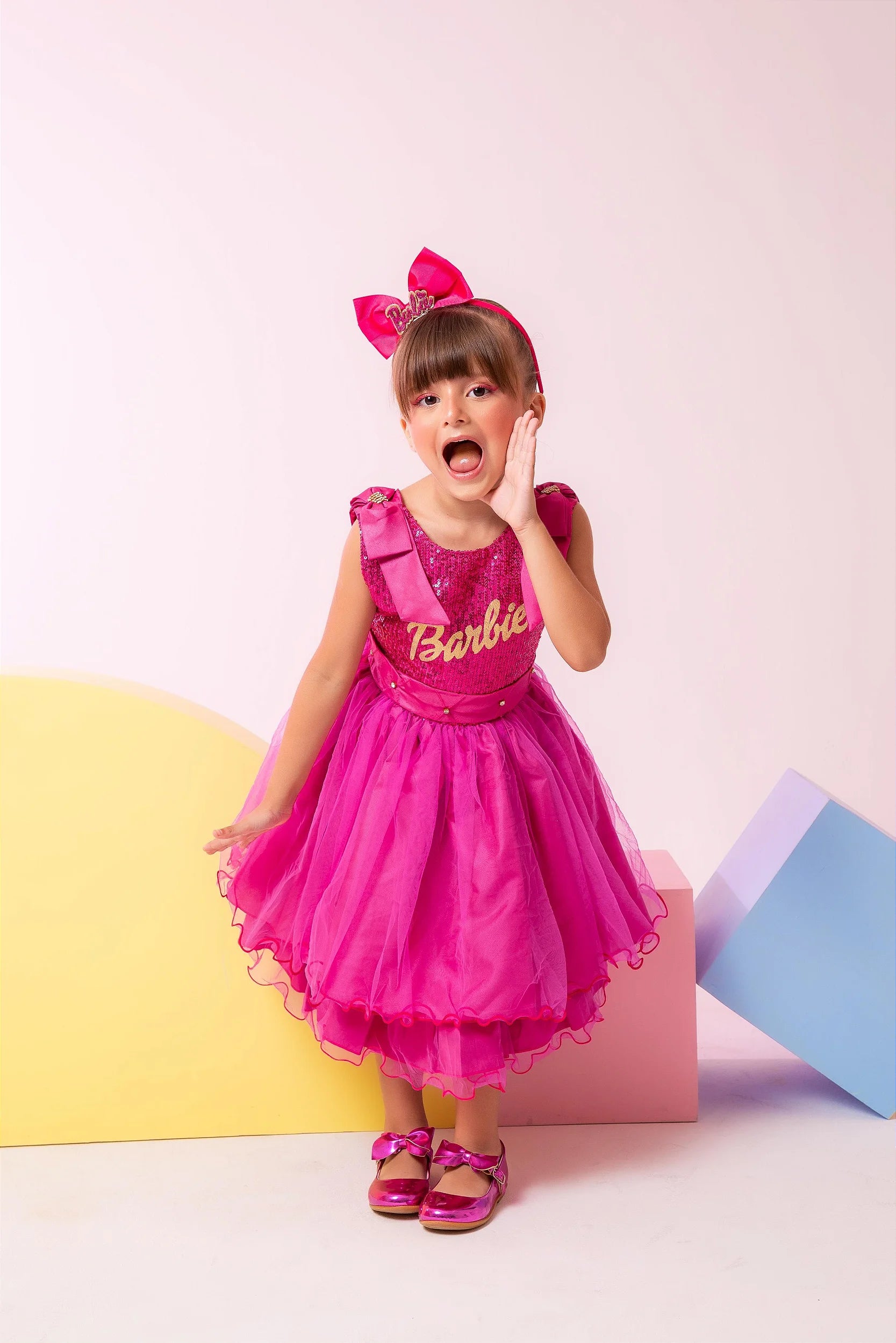 Vestido Princesa Belli Tematico Barbie Girls Glamim