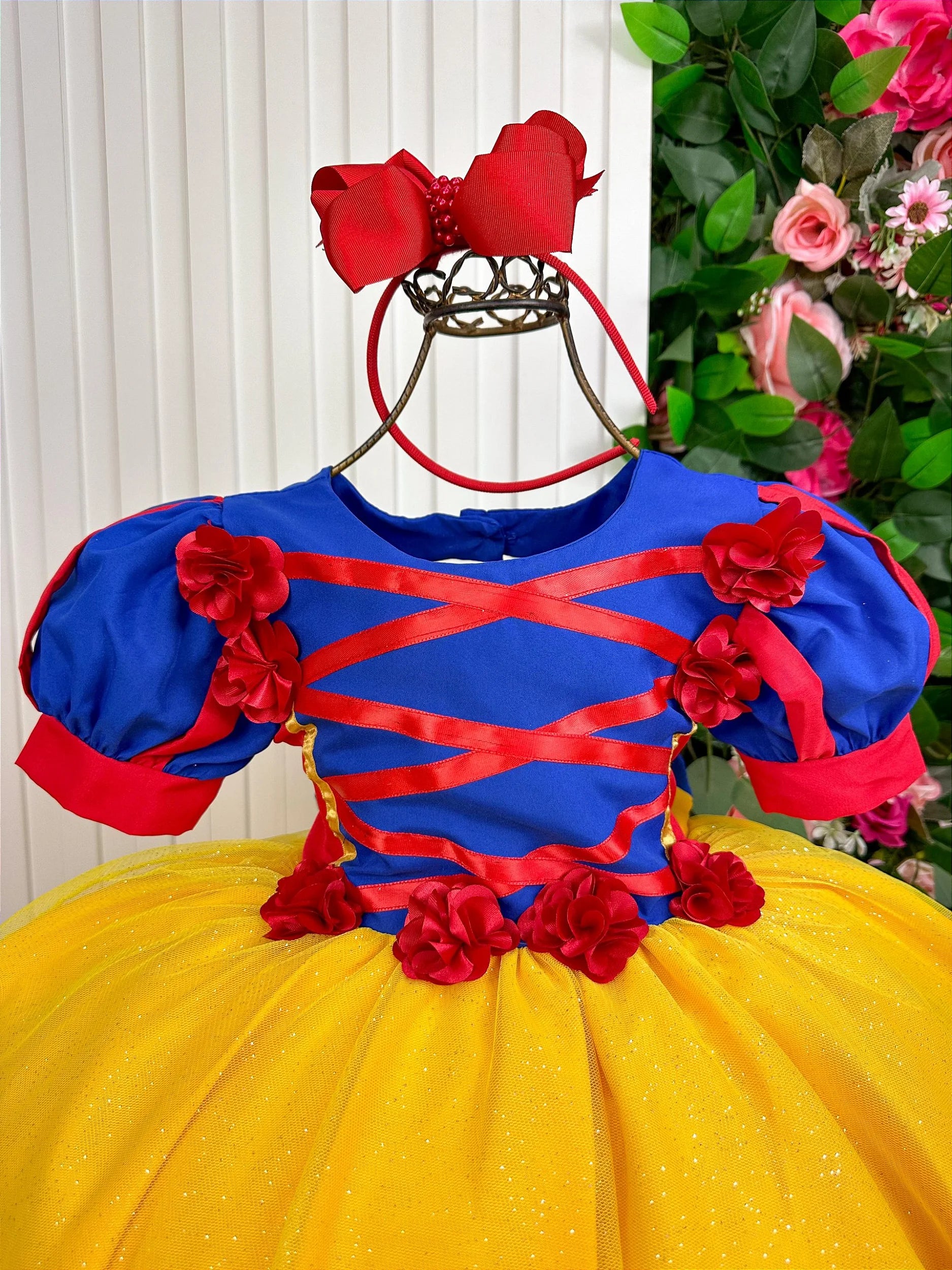 Vestido Bella Child/Fantasia Longa Branca de Neve Glamim