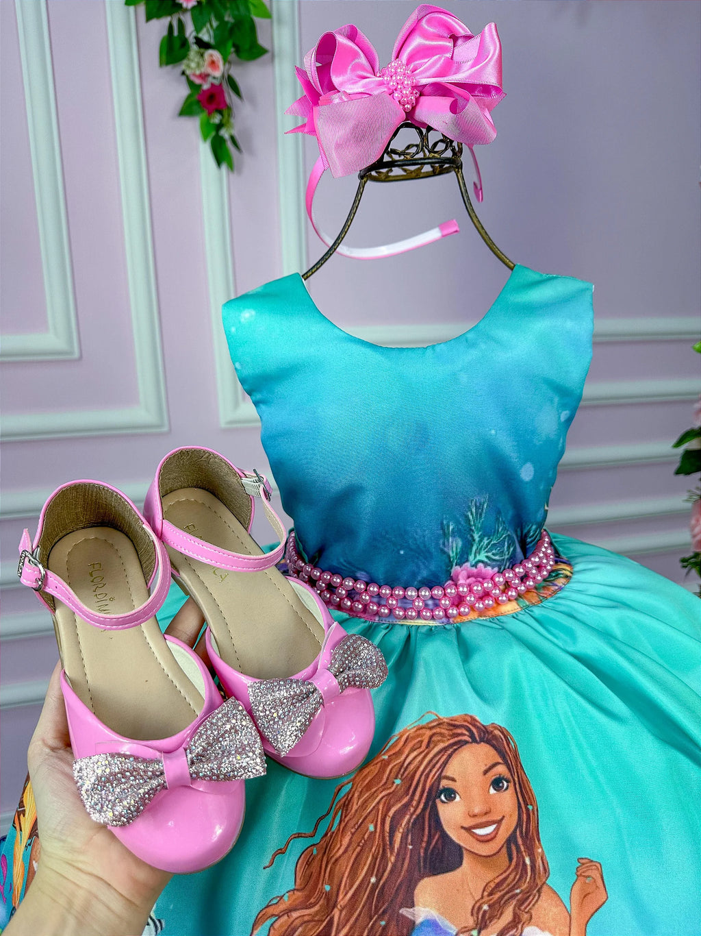 Vestido Tematicos da Miss Ariel - A Pequena Sereia Glamim