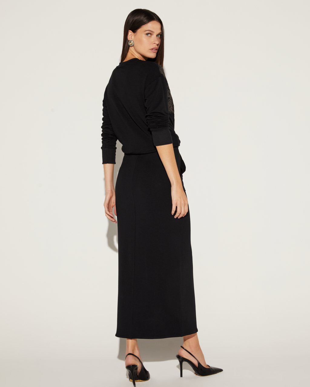 SAIA LONGA FEMININA COMFY ONÇA PRETA