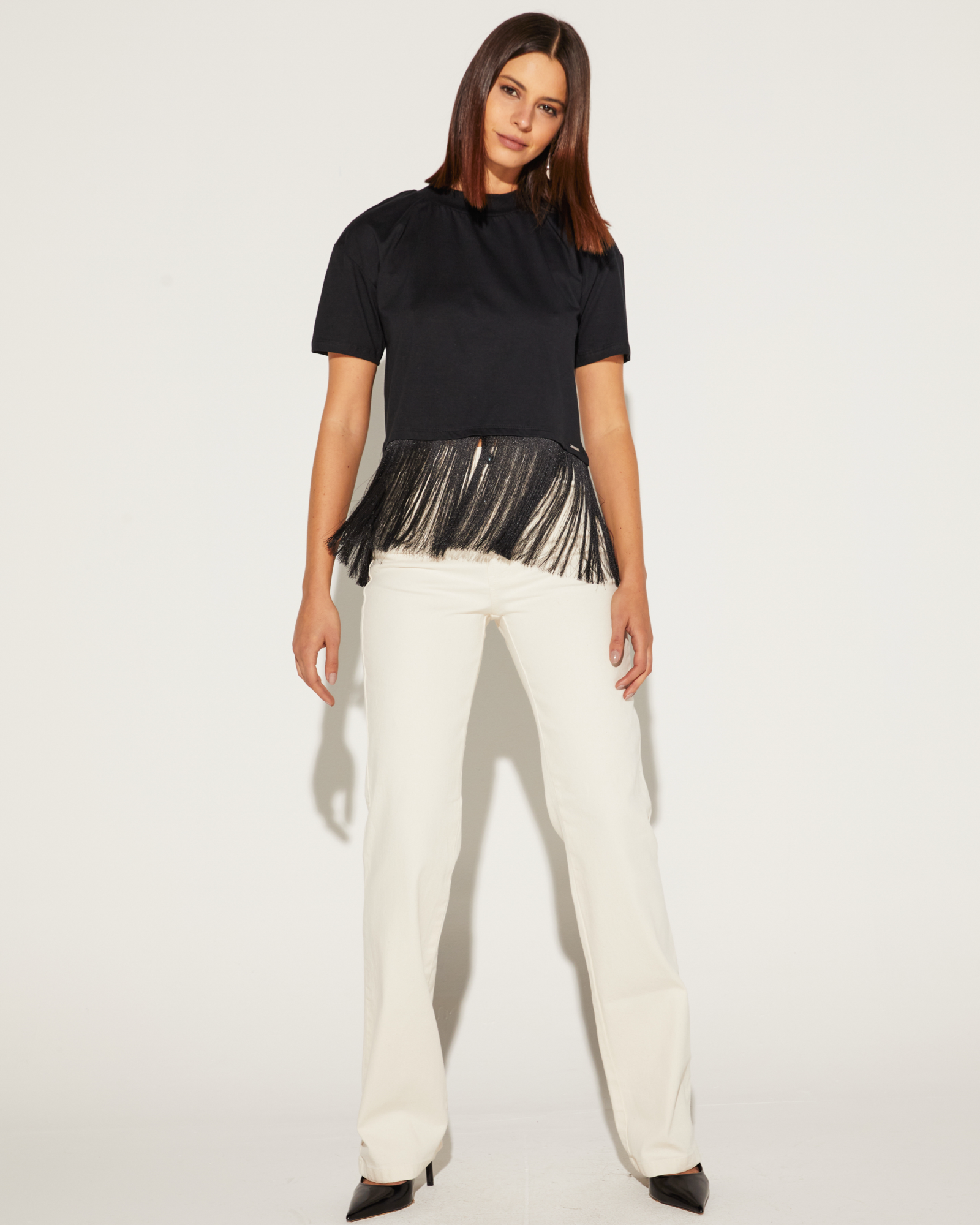 CALÇA FEMININA RETA TRADICIONAL JEANS ONCA PRETA