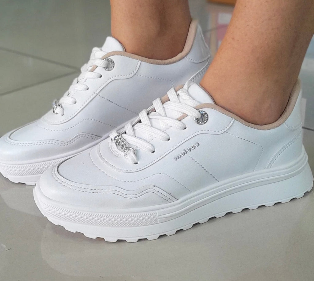 TÊNIS FEMININO CASUAL MOLECA BRANCO