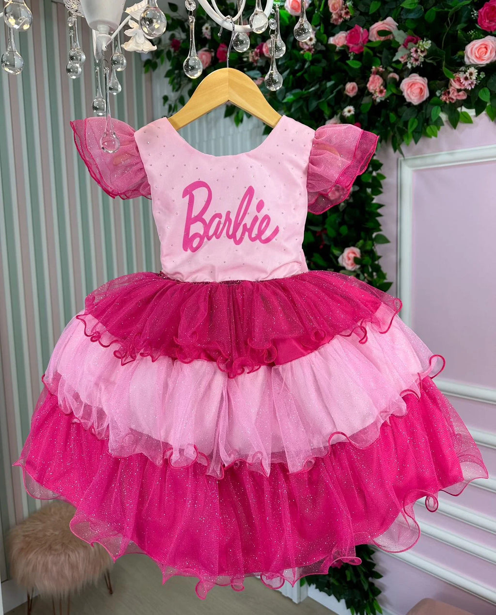 Vestido Infantil Lig Lig Temático Barbie Glamim