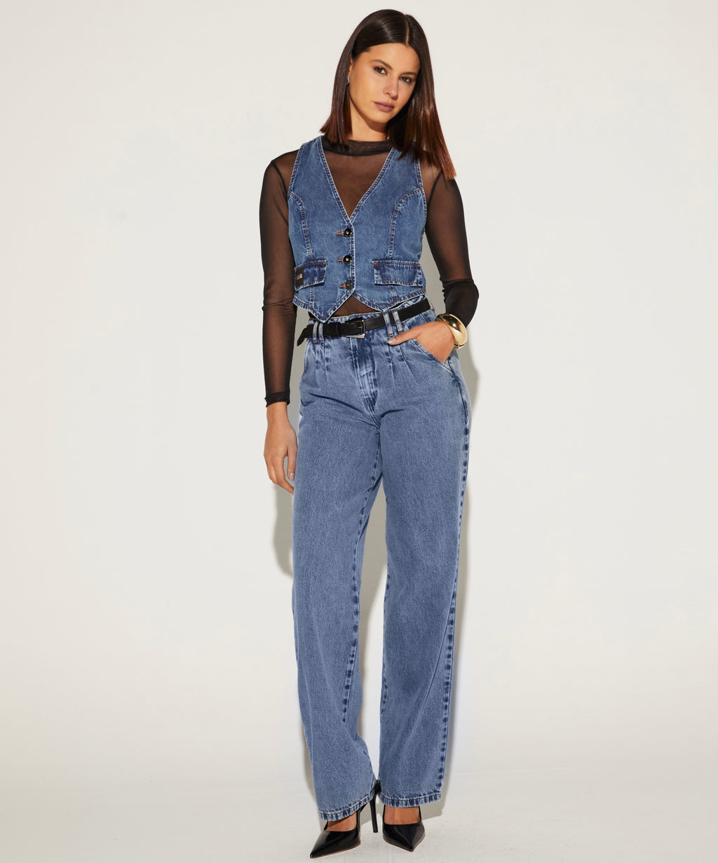 BLUSA FEMININA DE TULE GOLA ALTA ONÇA PRETA