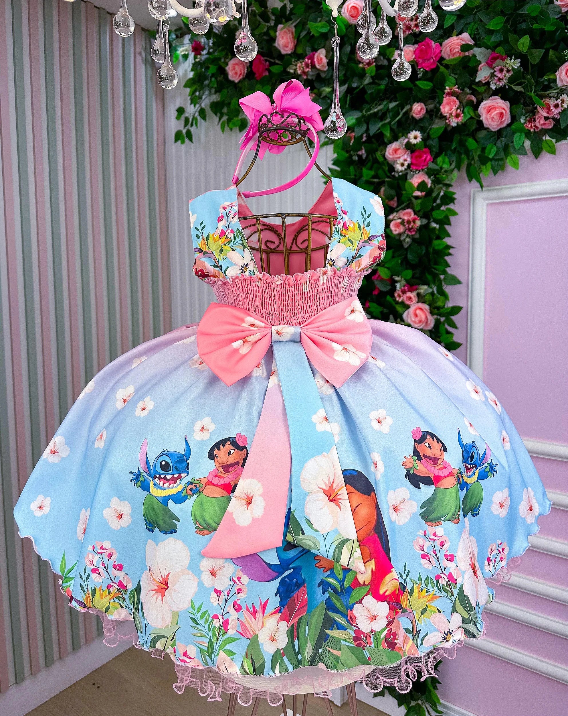 Vestido Tematicos Ysa Kids Lilo e Stitch Glamim