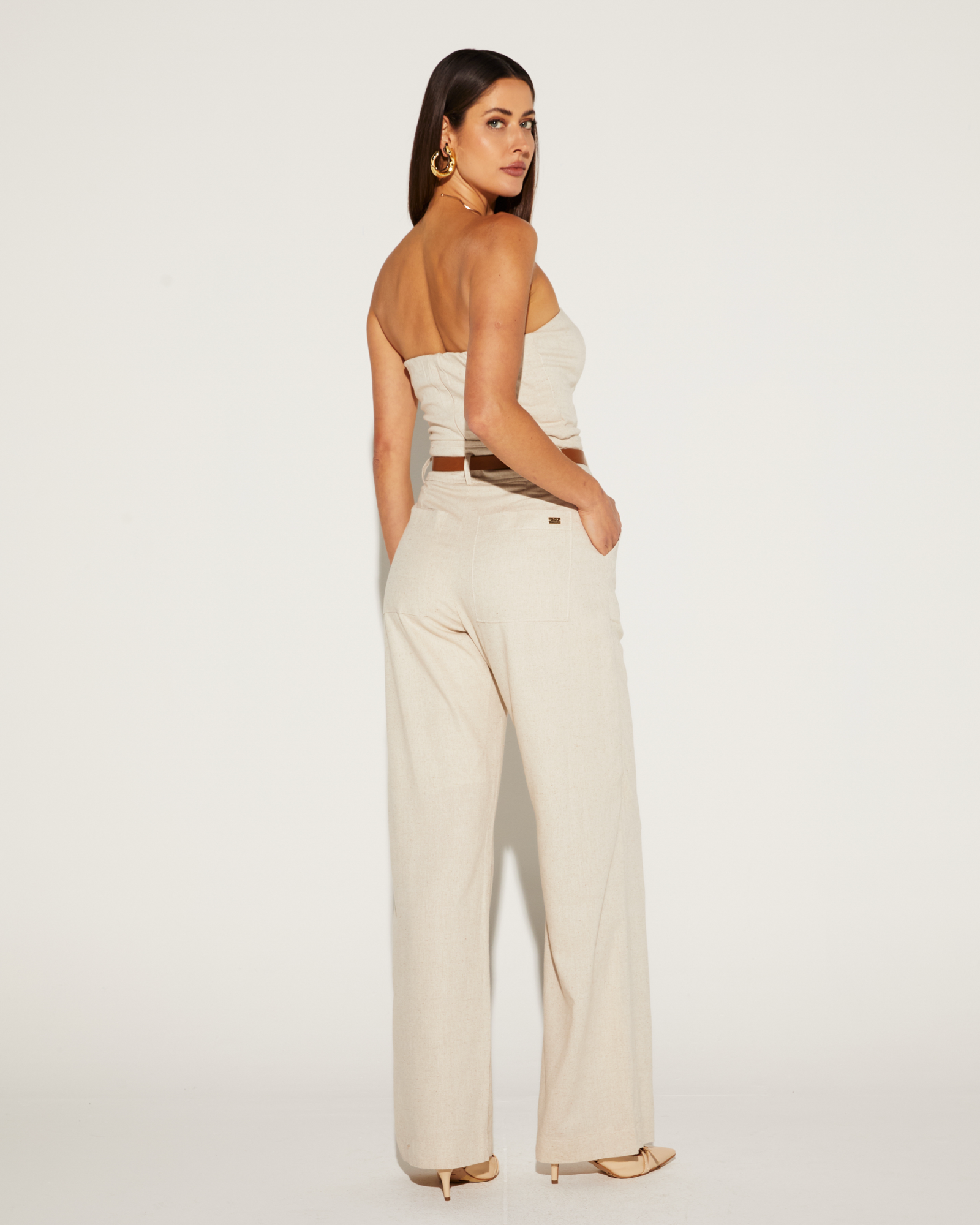 CALÇA FEMININA WIDELEG ONÇA PRETA