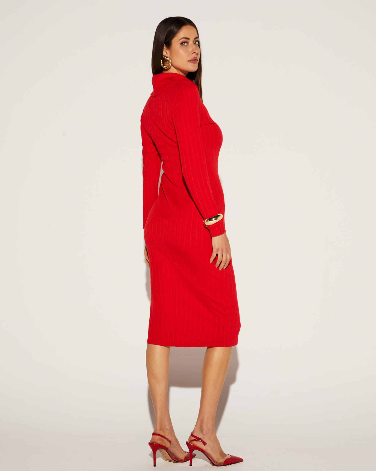 VESTIDO MIDI FEMININO COMFY ONCA PRETA