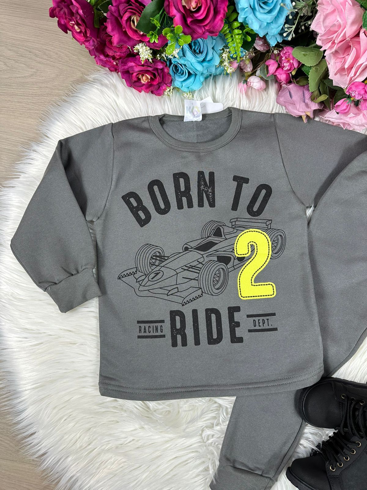 Conjunto Inverno Taita Kids Menino Carro Cinza
