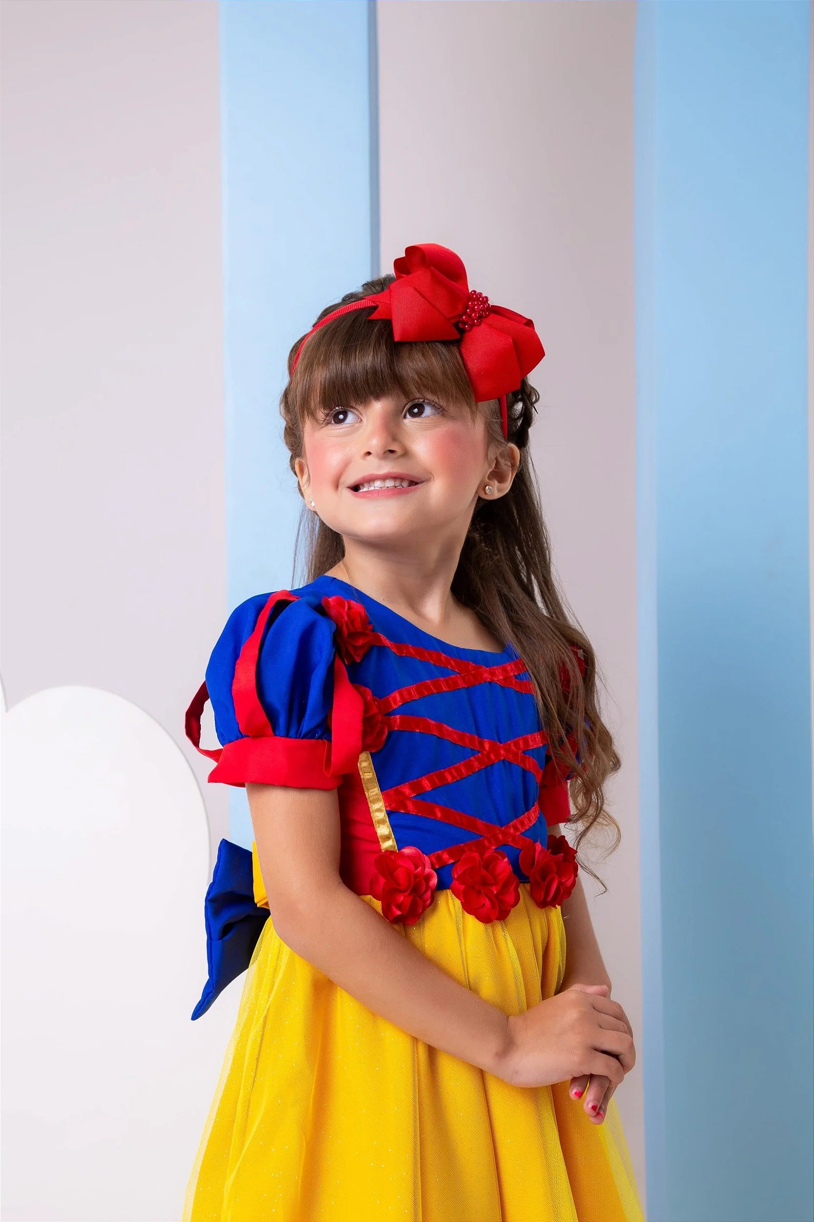 Vestido Bella Child/Fantasia Longa Branca de Neve Glamim