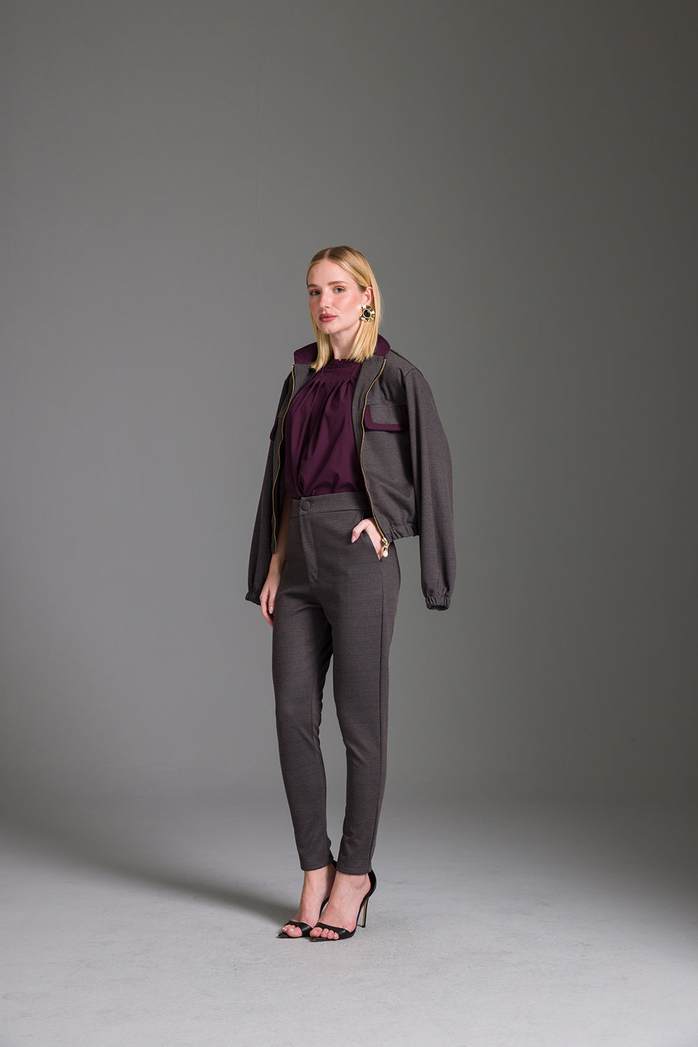 Calça Skinny Xadrez Com Bolsos Faca - CHARRY