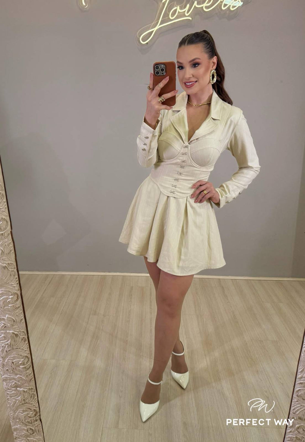 CONJUNTO FEMININO VESTIDO BLAZER EVASÊ + CORSET