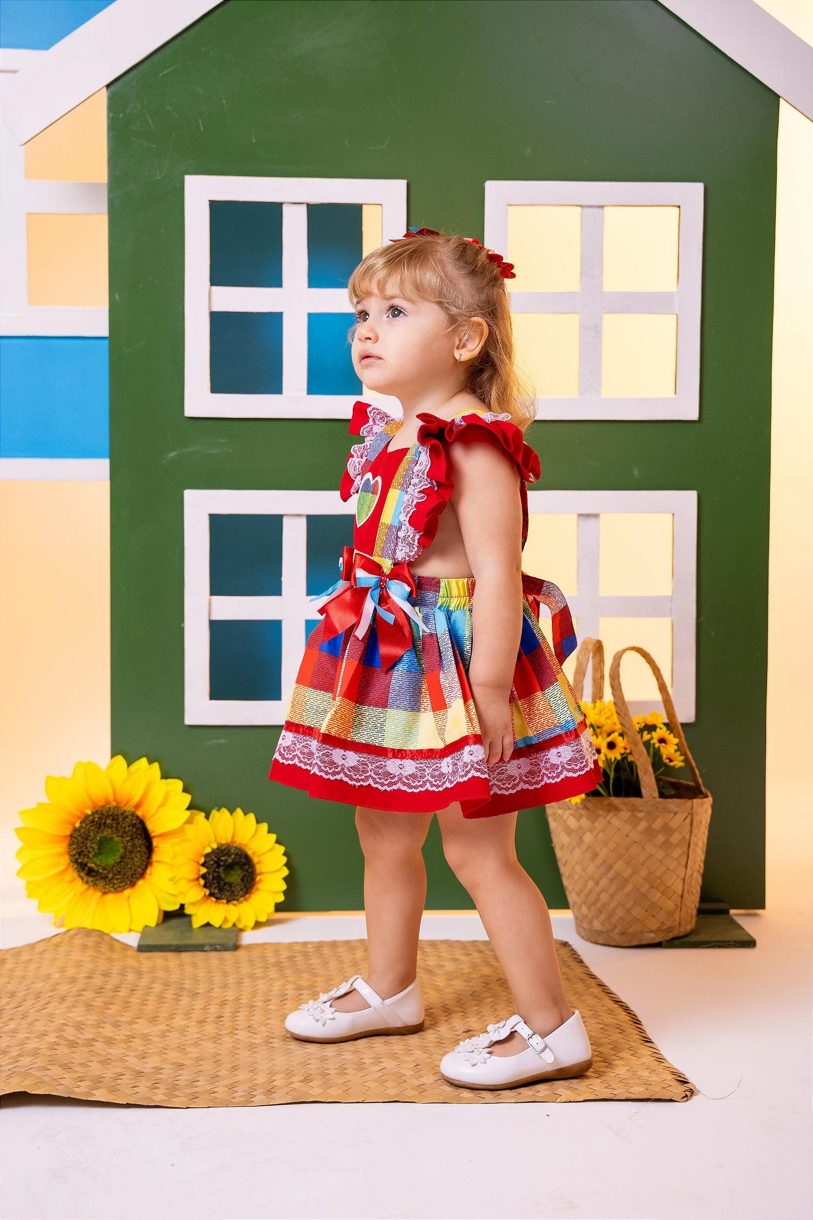 Romper/Vestido Princesa Belli Junino Vermelho