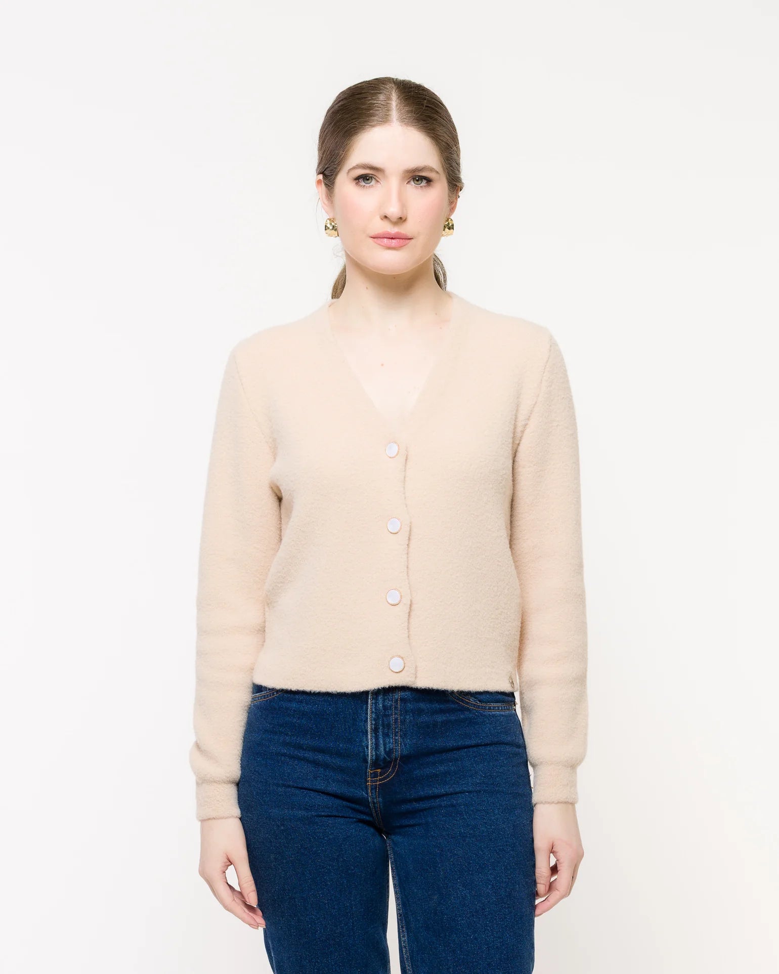 Casaco em Tricot decote V - Rita