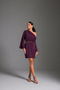 Vestido Curto Liso Ombro Único
