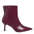 Bota Feminina Couro Soft Cano Curto Bico Fino Cherry