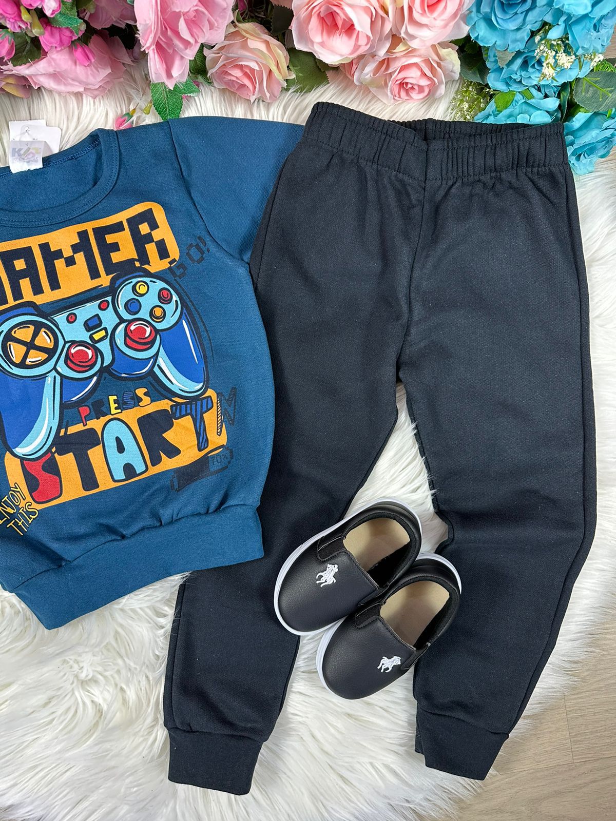 Conjunto Inverno Taita Kids Menino Game Over Azul