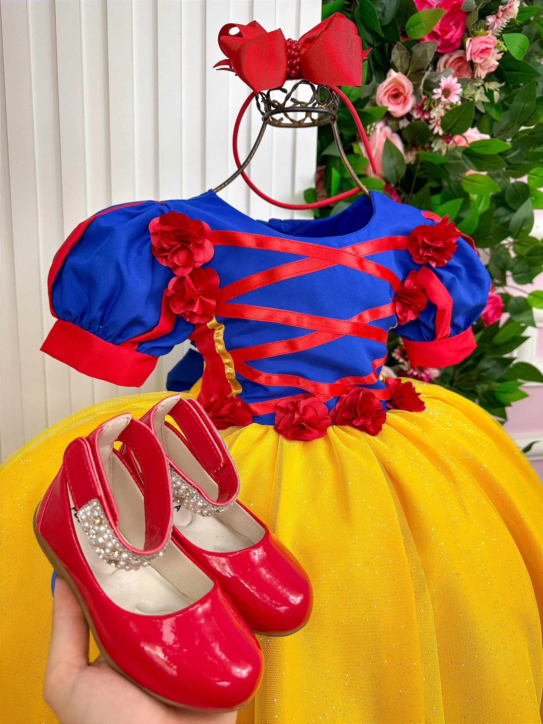 Vestido Bella Child/Fantasia Longa Branca de Neve Glamim