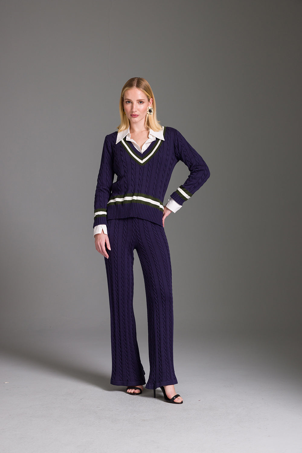 BLUSA GOLA V CHARRY TRICOT COORDENADO 41601