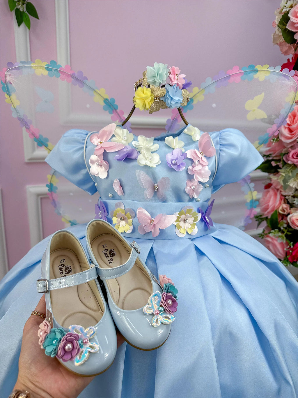 Vestido Jardim Encantado Azul Bebe - DAMINHA