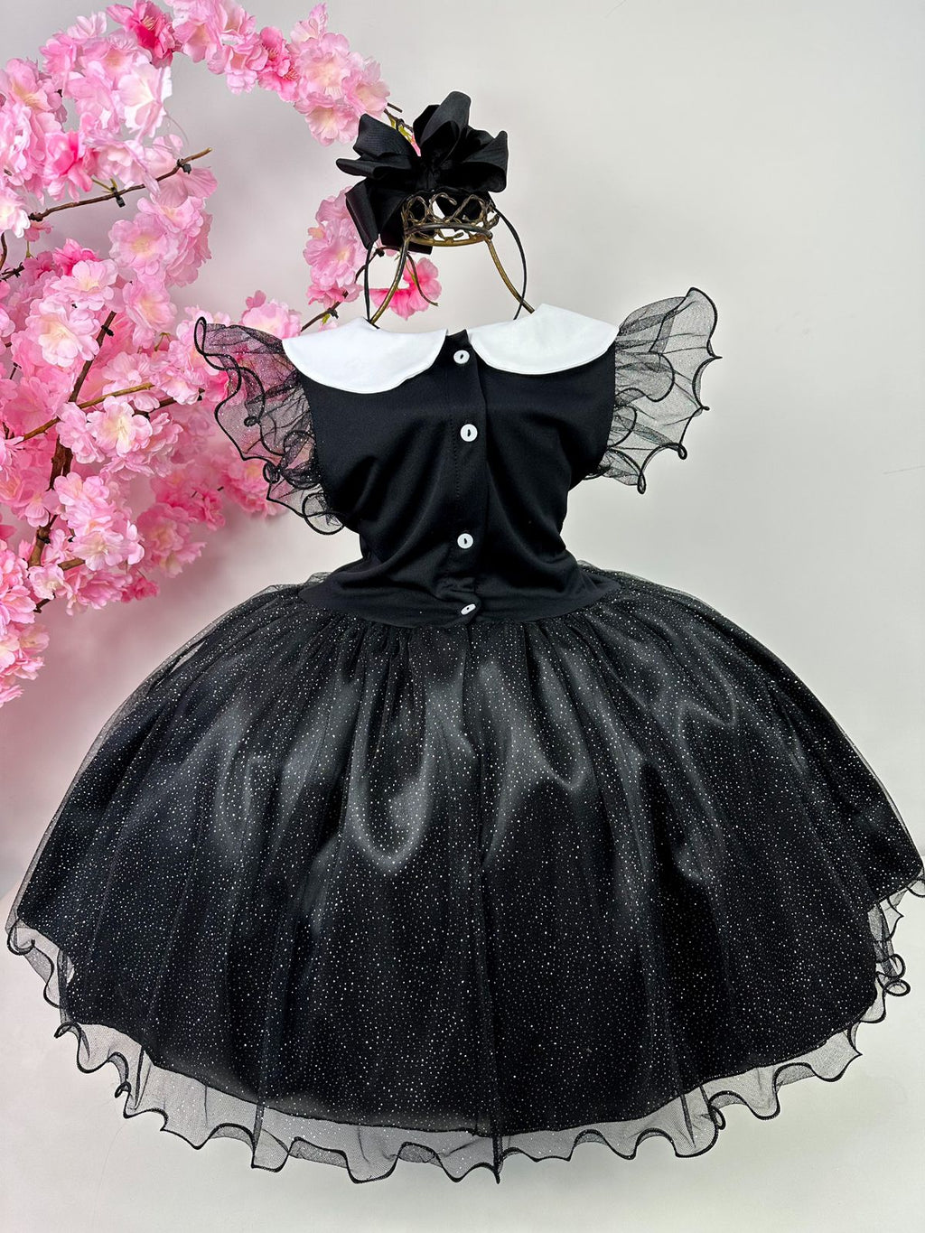 Vestido Marie Tematico Wandinha - Vandinha Merlina Adams - Glamim