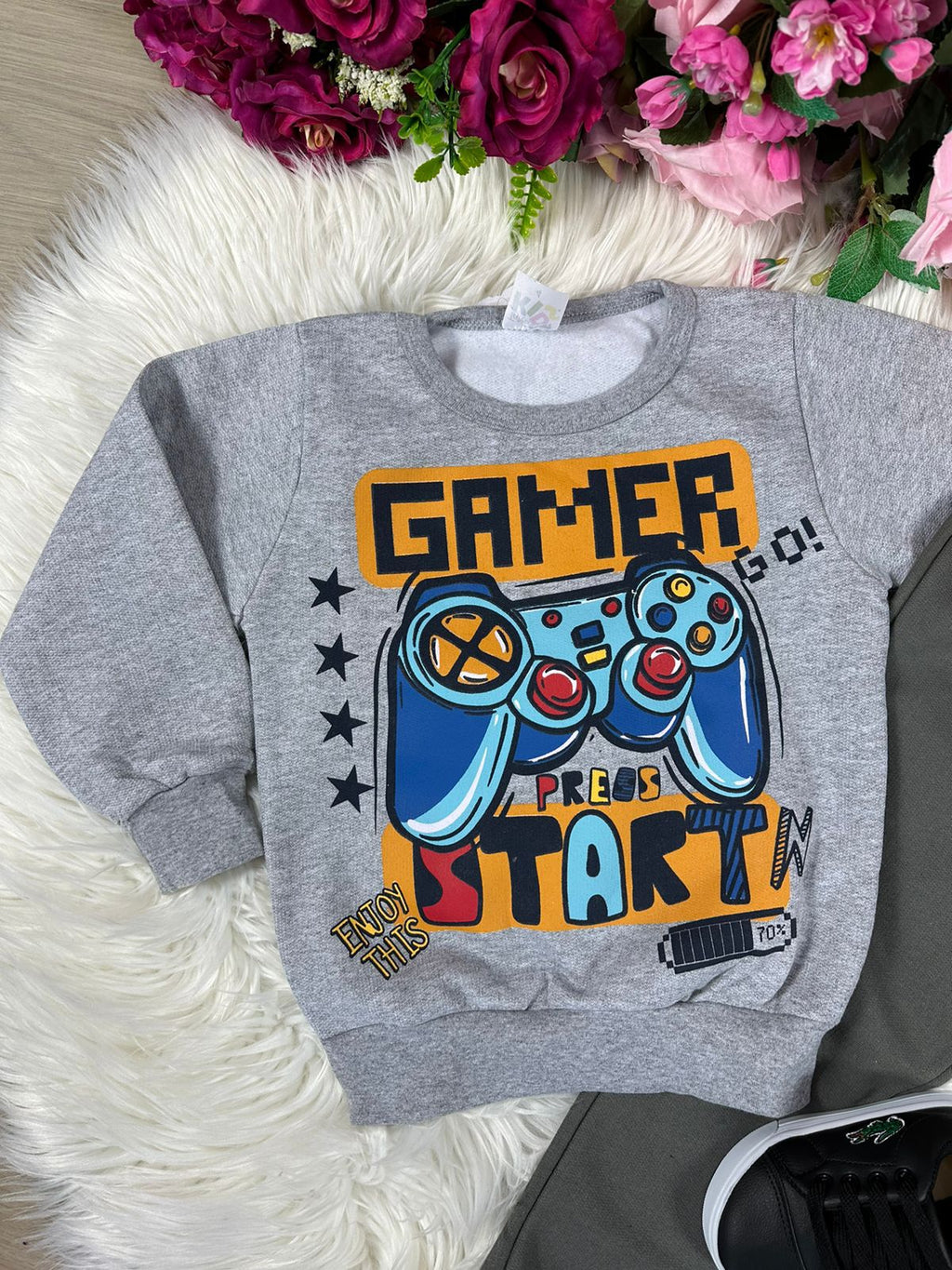 Conjunto Inverno Taita Kids Menino Game Over Cinza