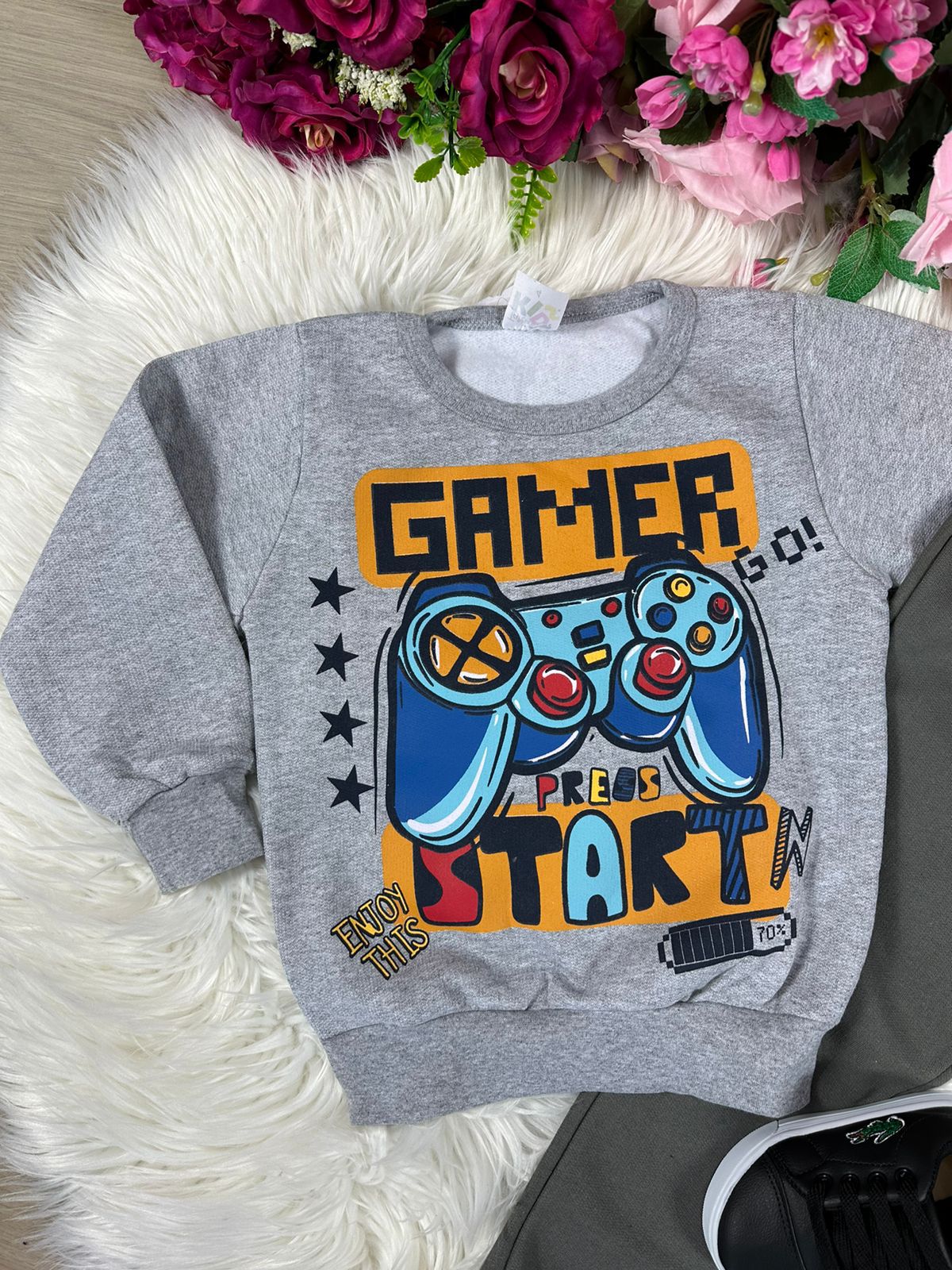 Conjunto Inverno Taita Kids Menino Game Over Cinza