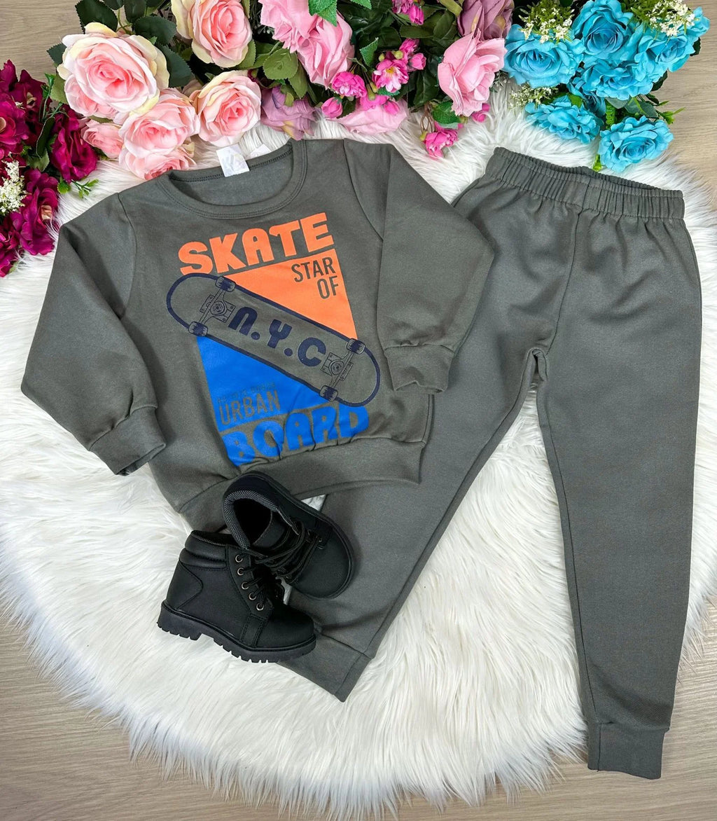 Conjunto Inverno Taita Kids Menino Skate Verde