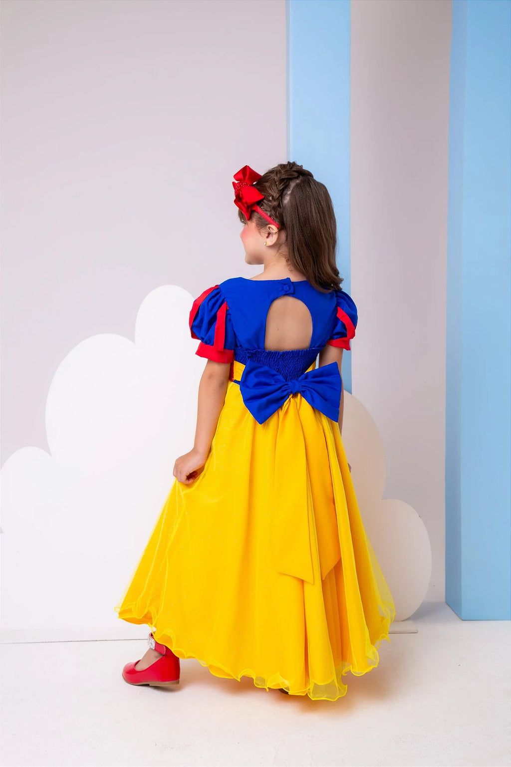 Vestido Bella Child/Fantasia Longa Branca de Neve Glamim