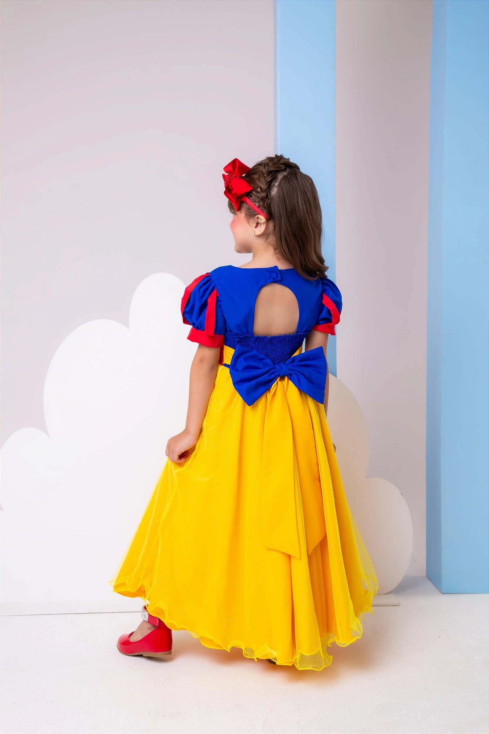 Vestido Bella Child/Fantasia Longa Branca de Neve Glamim