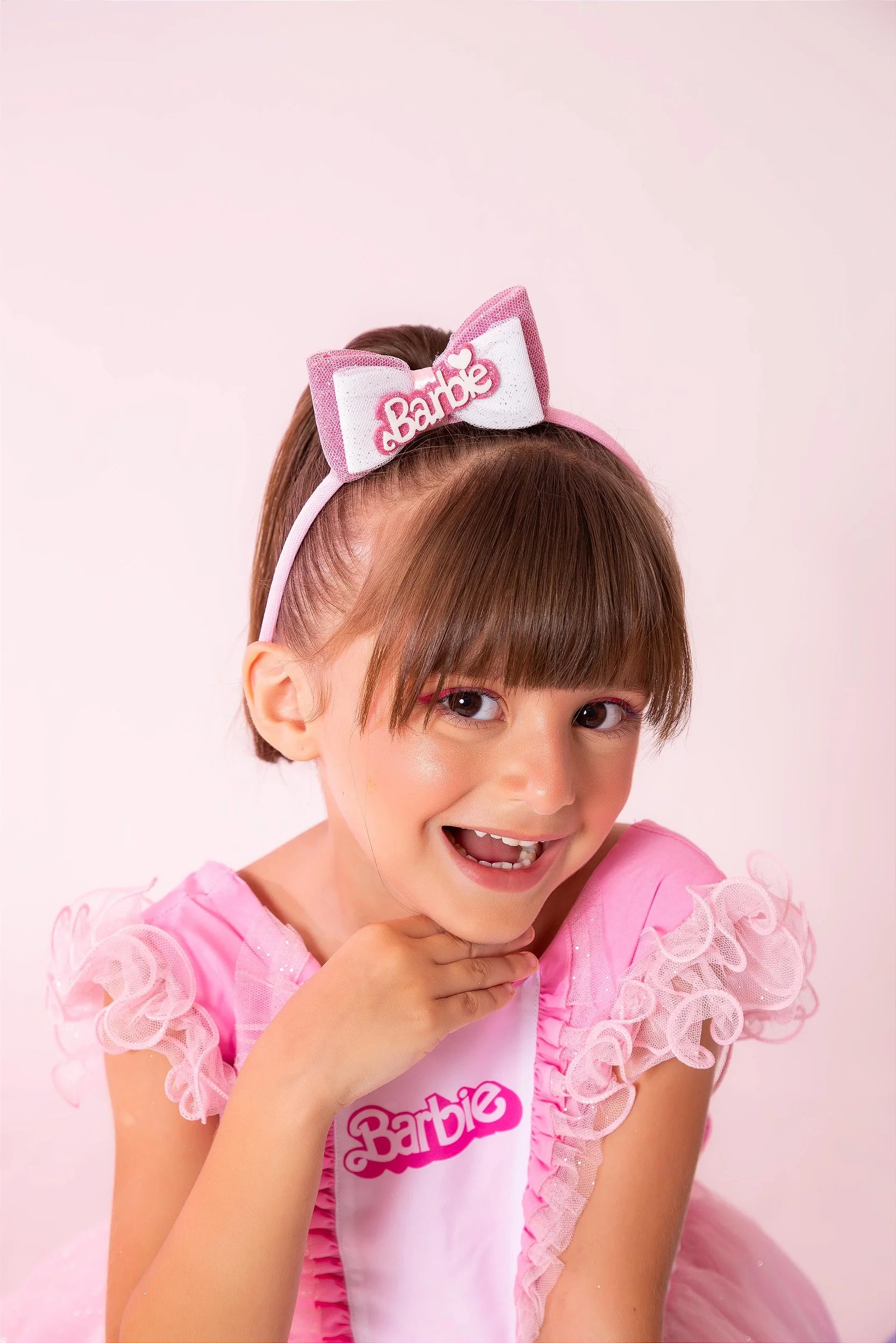 Vestido Princesa Belli Tematico Barbie Rosa Glamim