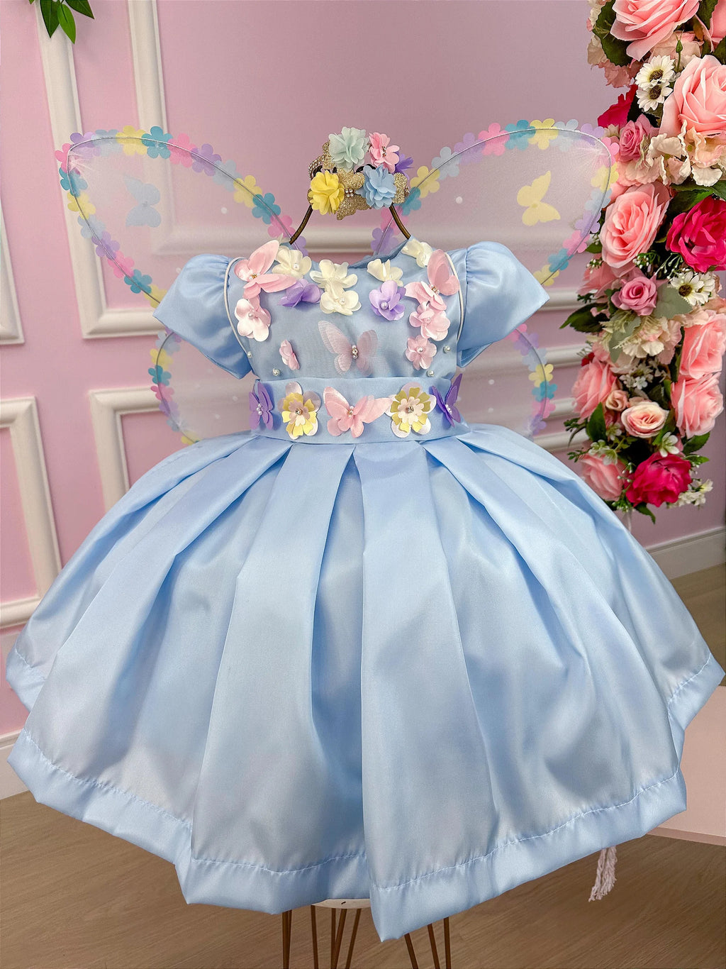 Vestido Jardim Encantado Azul Bebe - DAMINHA