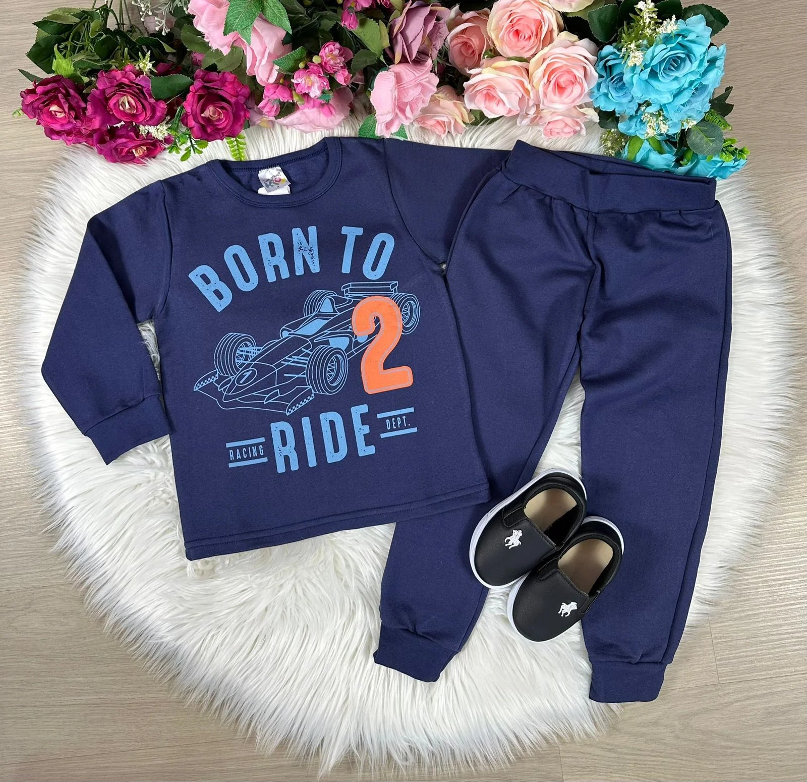 Conjunto Inverno Taita Kids Menino Carro Azul - Glamim