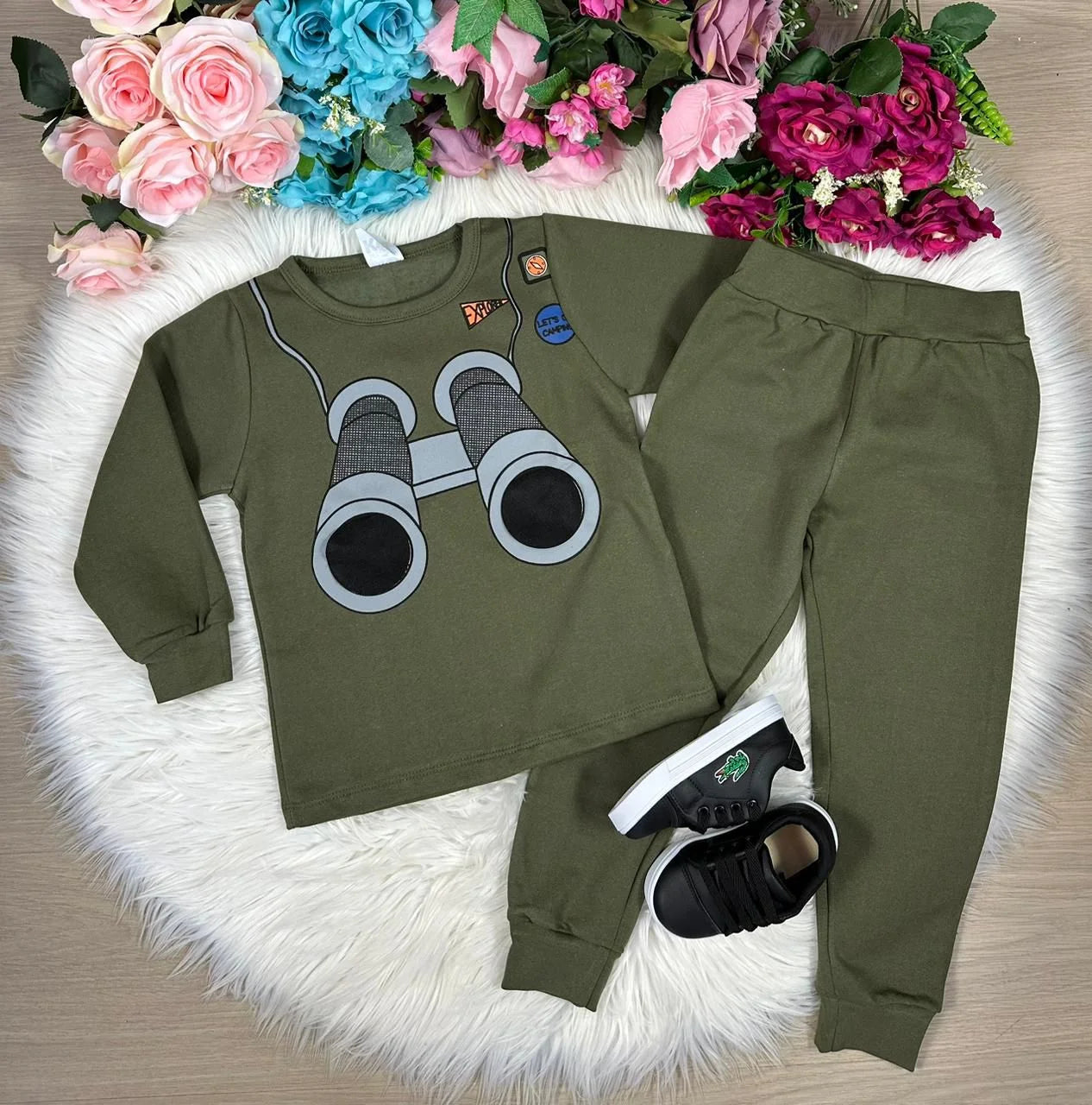 Conjunto Inverno Taita Kids Menino Binoculos Azul