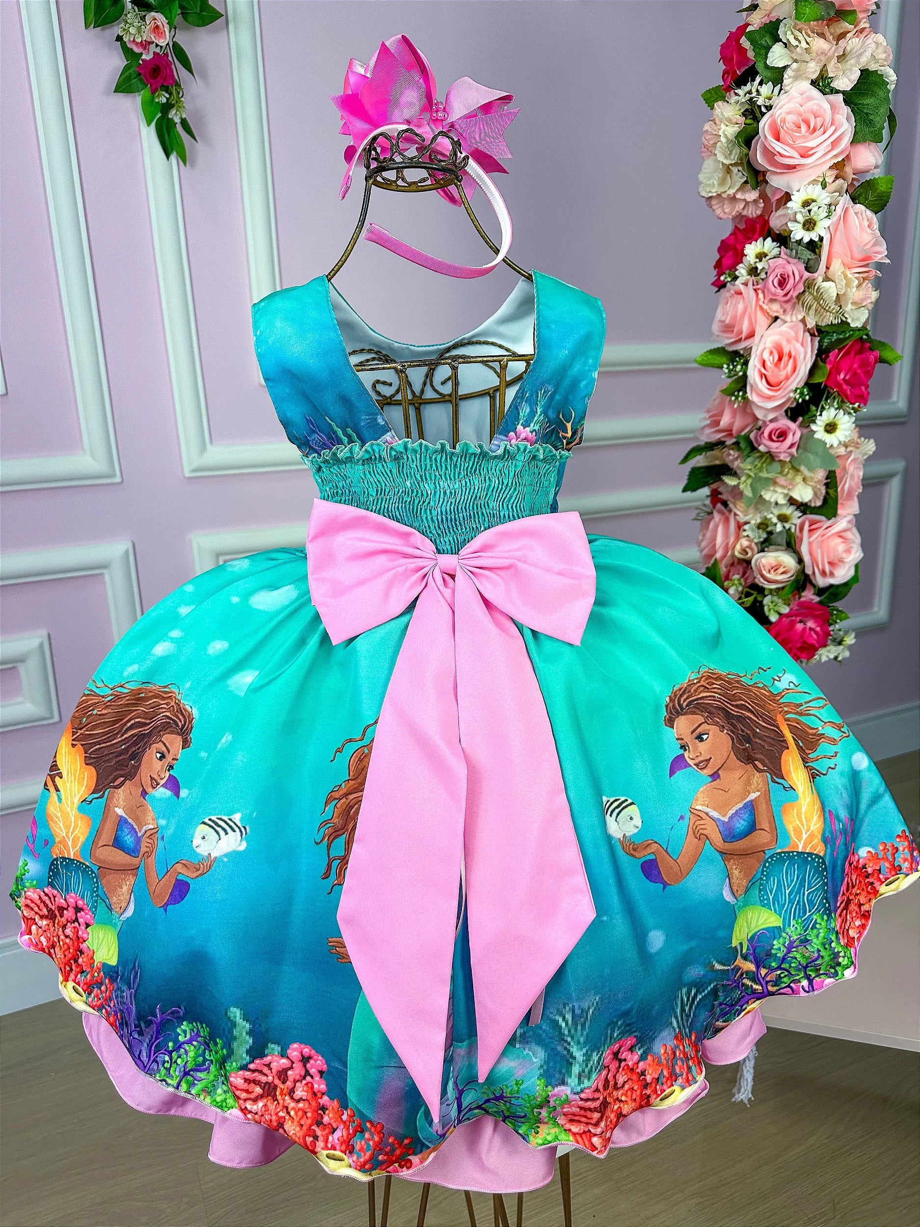 Vestido Tematicos da Miss Ariel - A Pequena Sereia Glamim